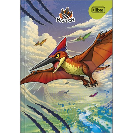 Foto ilustrativa Caderno Brochura Capa Dura 1/4 Raptor 80 Folhas