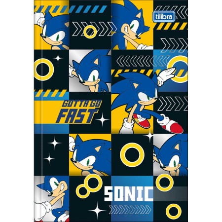 Foto ilustrativa Caderno Brochura Capa Dura 1/4 Sonic 80 Folhas