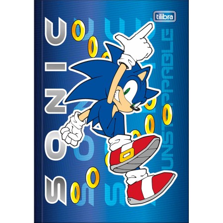Foto ilustrativa Caderno Brochura Capa Dura 1/4 Sonic 80 Folhas