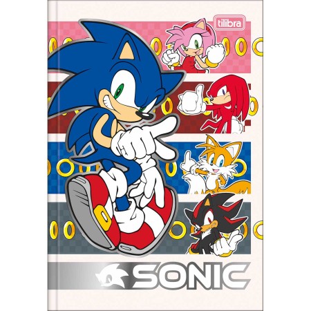 Foto ilustrativa Caderno Brochura Capa Dura 1/4 Sonic 80 Folhas