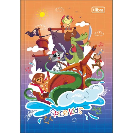 Foto ilustrativa Caderno Brochura Capa Dura 1/4 Spice Kids Masculino 80 Folhas
