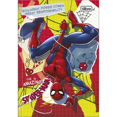 Foto ilustrativa Caderno Brochura Capa Dura 1/4 Spider-Man 80 Folhas
