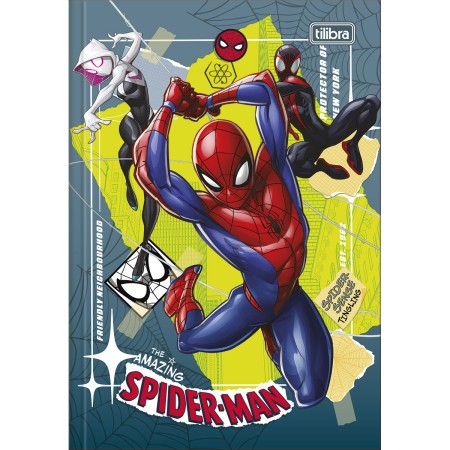 Foto ilustrativa Caderno Brochura Capa Dura 1/4 Spider-Man 80 Folhas