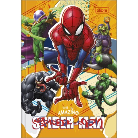 Foto ilustrativa Caderno Brochura Capa Dura 1/4 Spider-Man 80 Folhas