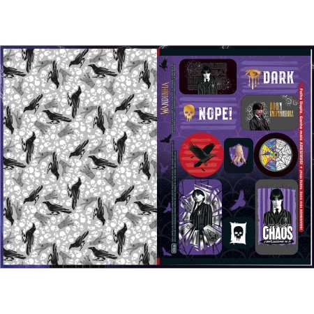 Foto ilustrativa Caderno Brochura Capa Dura 1/4 Wandinha 80 Folhas