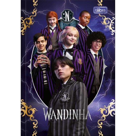 Foto ilustrativa Caderno Brochura Capa Dura 1/4 Wandinha 80 Folhas