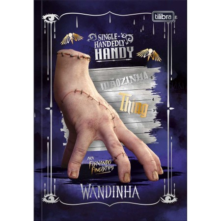 Foto ilustrativa Caderno Brochura Capa Dura 1/4 Wandinha 80 Folhas