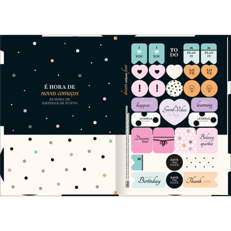 Foto ilustrativa Caderno Brochura Capa Dura 1/4 West Village 80 Folhas