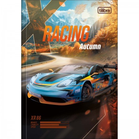 Caderno Brochura Capa Dura 1/4 X-Racing 48 Folhas (Pacote com 15