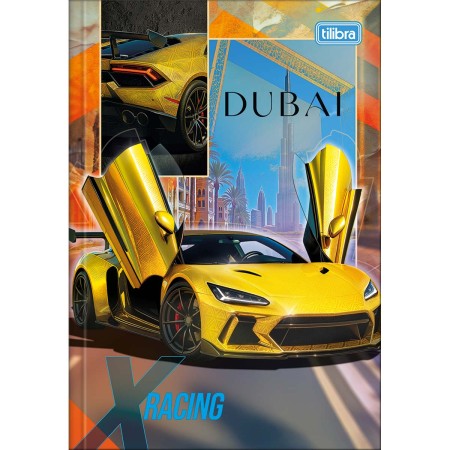 Foto ilustrativa Caderno Brochura Capa Dura 1/4 X-Racing 48 Folhas