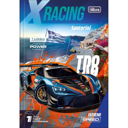 Foto ilustrativa Caderno Brochura Capa Dura 1/4 X-Racing 48 Folhas