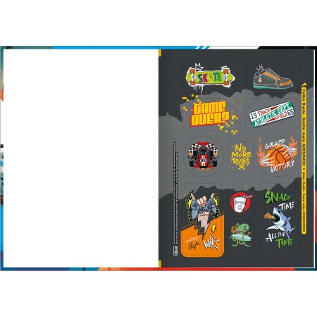 Foto ilustrativa Caderno Brochura Capa Dura 1/4 X-Racing 80 Folhas