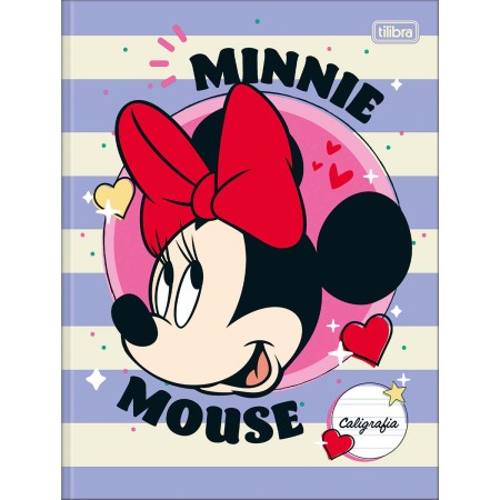 Foto ilustrativa Caderno Brochura Capa Dura Caligrafia Minnie 40 Folhas