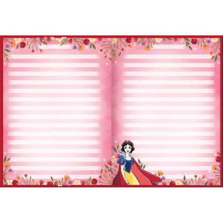 Foto ilustrativa Caderno Brochura Capa Dura Colegial Branca de Neve 160 Folhas