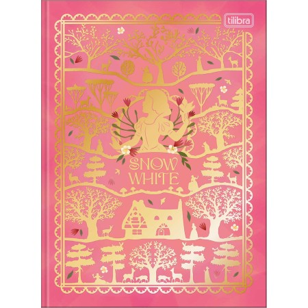 Foto ilustrativa Caderno Brochura Capa Dura Colegial Branca de Neve 160 Folhas