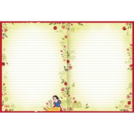 Foto ilustrativa Caderno Brochura Capa Dura Colegial Branca de Neve 80F
