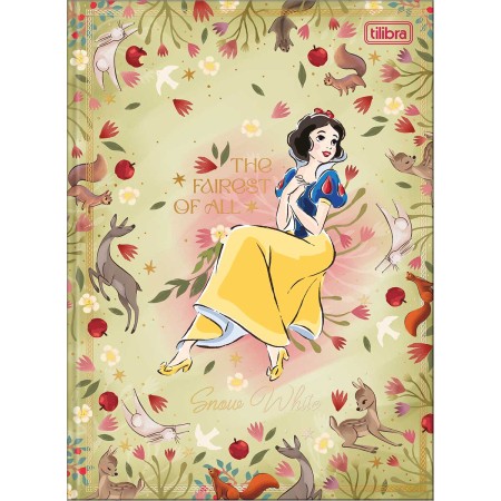 Foto ilustrativa Caderno Brochura Capa Dura Colegial Branca de Neve 80F