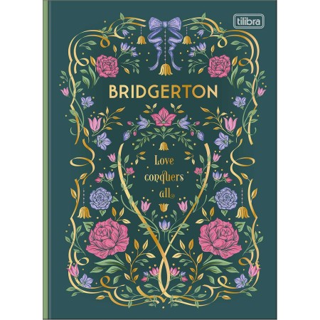 Foto ilustrativa Caderno Brochura Capa Dura Colegial Bridgerton 160 Folhas