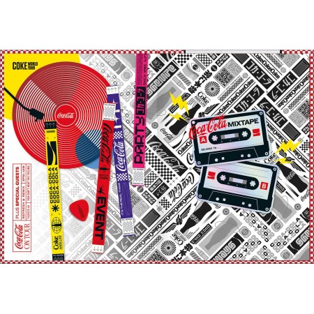 Foto ilustrativa Caderno Brochura Capa Dura Colegial Coca-Cola 80 Folhas