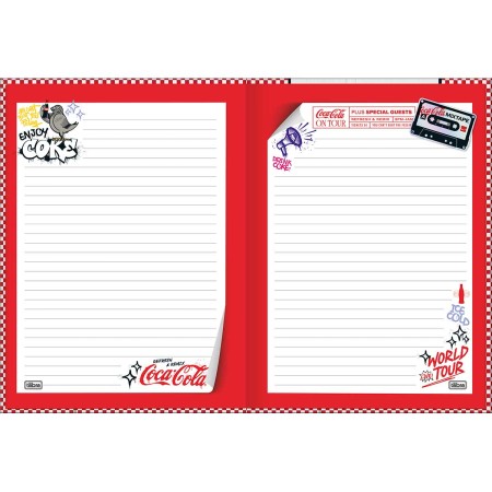Foto ilustrativa Caderno Brochura Capa Dura Colegial Coca-Cola 80 Folhas
