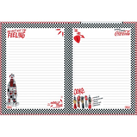 Foto ilustrativa Caderno Brochura Capa Dura Colegial Coca-Cola 80 Folhas