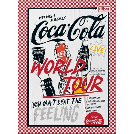 Foto ilustrativa Caderno Brochura Capa Dura Colegial Coca-Cola 80 Folhas