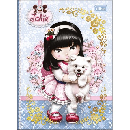 Foto ilustrativa Caderno Brochura Capa Dura Colegial Jolie 160 Folhas
