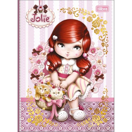 Foto ilustrativa Caderno Brochura Capa Dura Colegial Jolie 160 Folhas