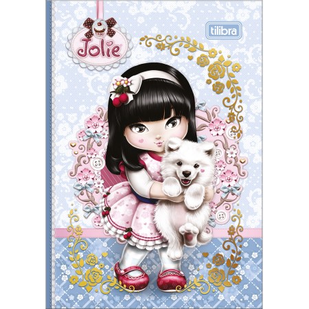 Foto ilustrativa Caderno Brochura Capa Dura Colegial Jolie 1/8 80 Folhas