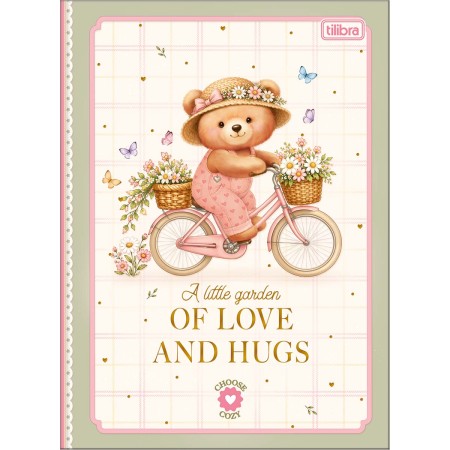 Foto ilustrativa Caderno Brochura Capa Dura Colegial Love Bears 160 Folhas