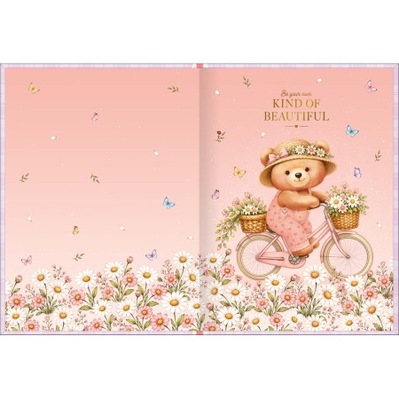 Foto ilustrativa Caderno Brochura Capa Dura Colegial Love Bears 80 Folhas