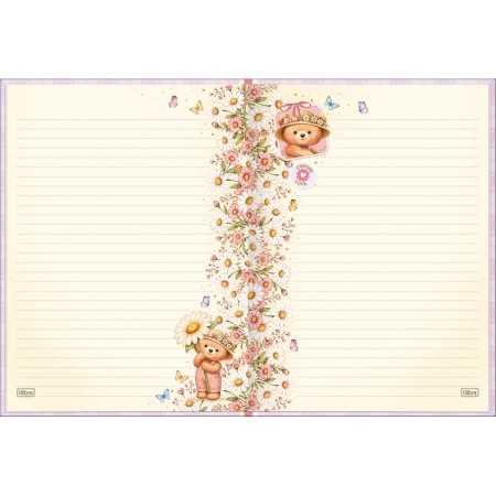 Foto ilustrativa Caderno Brochura Capa Dura Colegial Love Bears 80 Folhas
