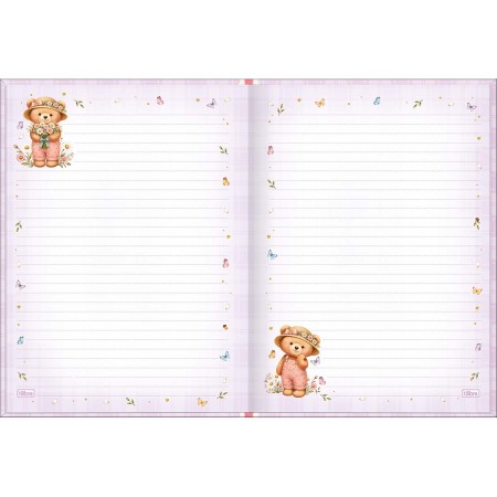 Foto ilustrativa Caderno Brochura Capa Dura Colegial Love Bears 80 Folhas