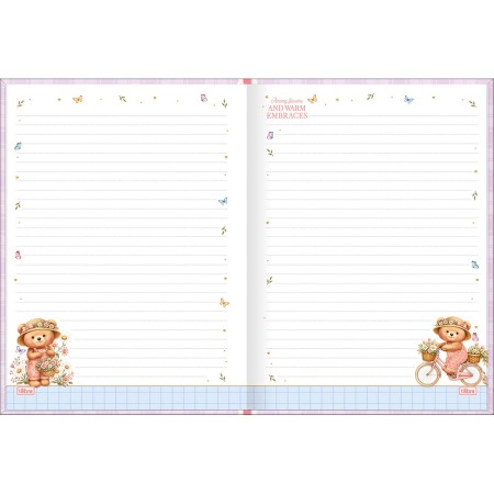 Foto ilustrativa Caderno Brochura Capa Dura Colegial Love Bears 80 Folhas