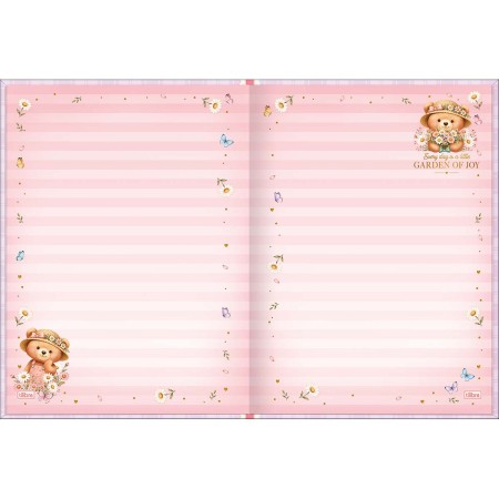 Foto ilustrativa Caderno Brochura Capa Dura Colegial Love Bears 80 Folhas