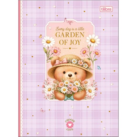 Foto ilustrativa Caderno Brochura Capa Dura Colegial Love Bears 80 Folhas