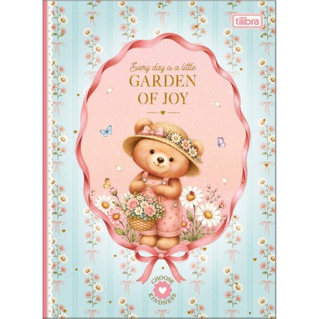 Foto ilustrativa Caderno Brochura Capa Dura Colegial Love Bears 80 Folhas