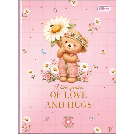 Foto ilustrativa Caderno Brochura Capa Dura Colegial Love Bears 80 Folhas
