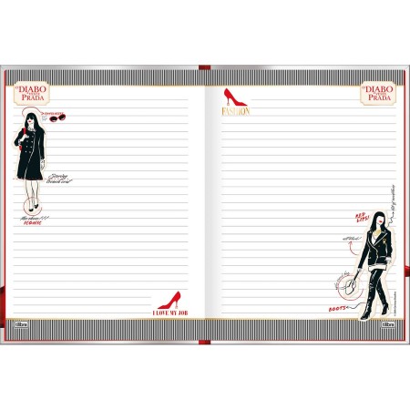 Foto ilustrativa Caderno Brochura Capa Dura Colegial O Diabo Veste Prada 160 Folhas
