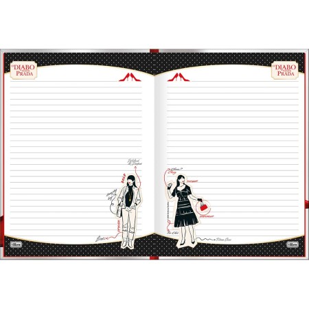 Foto ilustrativa Caderno Brochura Capa Dura Colegial O Diabo Veste Prada 160 Folhas