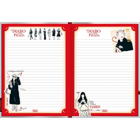 Foto ilustrativa Caderno Brochura Capa Dura Colegial O Diabo Veste Prada 80 Folhas