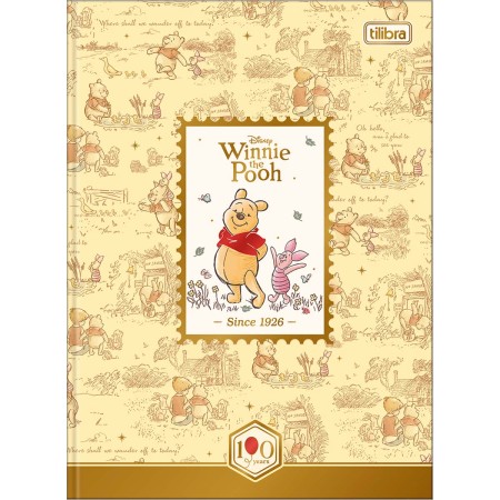 Foto ilustrativa Caderno Brochura Capa Dura Colegial Pooh 160 Folhas