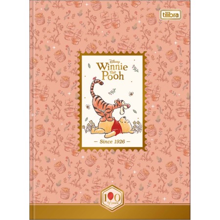 Foto ilustrativa Caderno Brochura Capa Dura Colegial Pooh 160 Folhas
