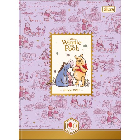 Foto ilustrativa Caderno Brochura Capa Dura Colegial Pooh 160 Folhas