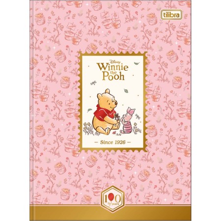 Foto ilustrativa Caderno Brochura Capa Dura Colegial Pooh 160 Folhas