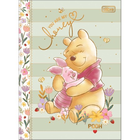 Foto ilustrativa Caderno Brochura Capa Dura Colegial Pooh 80F