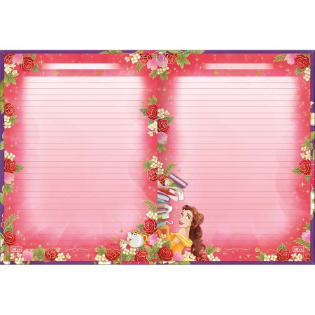 Foto ilustrativa Caderno Brochura Capa Dura Colegial Princesas 160 Folhas