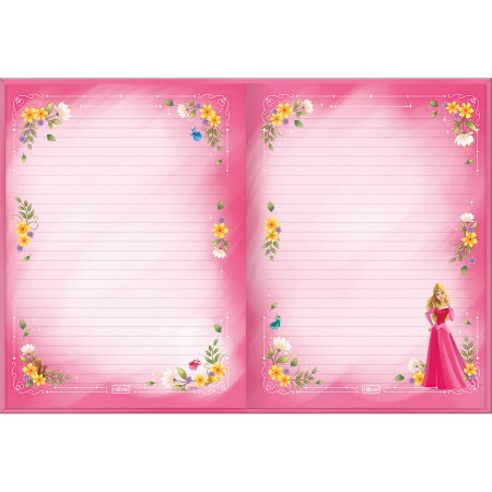 Foto ilustrativa Caderno Brochura Capa Dura Colegial Princesas 160 Folhas