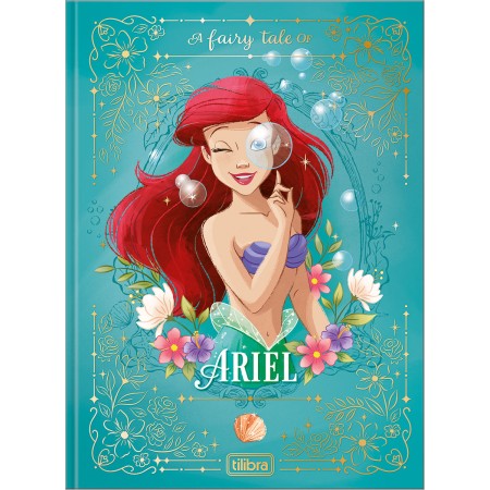 Foto ilustrativa Caderno Brochura Capa Dura Colegial Princesas 160 Folhas