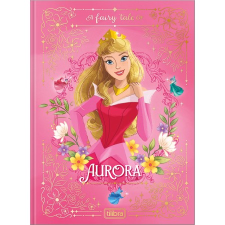 Foto ilustrativa Caderno Brochura Capa Dura Colegial Princesas 160 Folhas